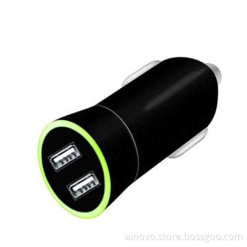 Dual-port USB car charger for GPS, PDA, mobile, 5V 2A, small in size
